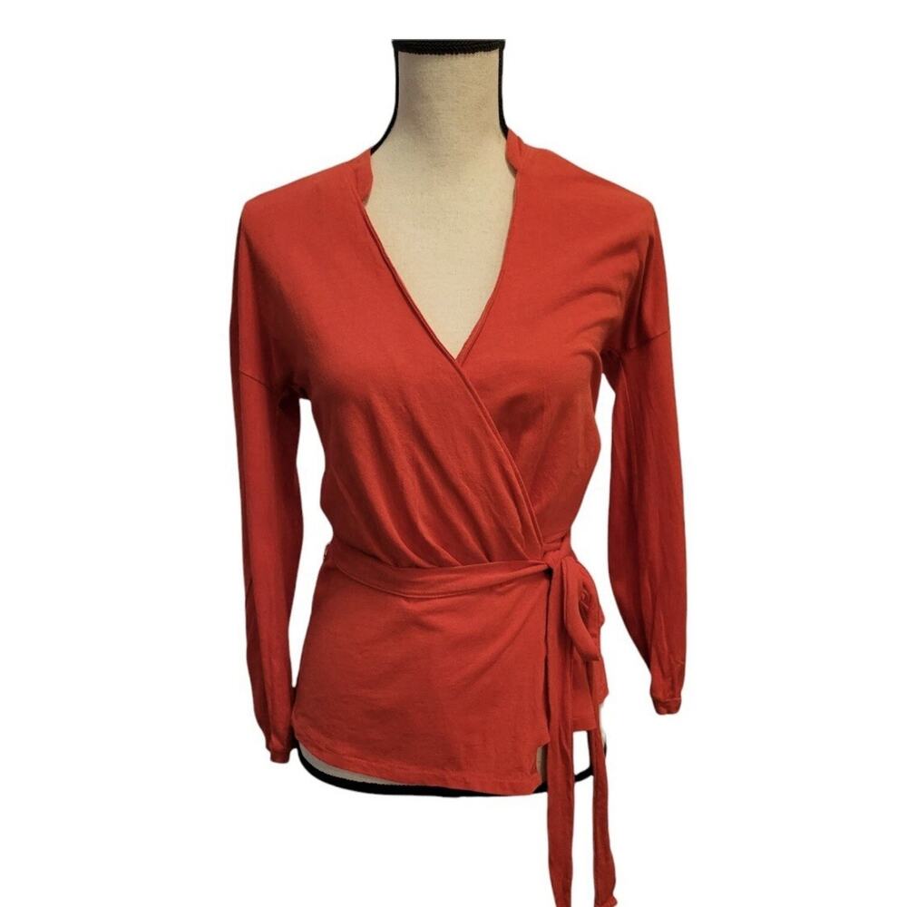 J Crew Women’s Wrap Blouse Preppy sz L Officecore